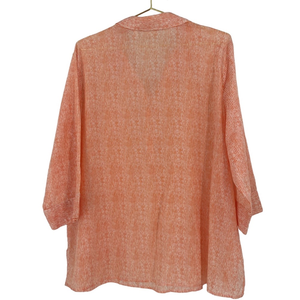 Chico’s size 3 orange white striped light weight blouse - Picture 3 of 6